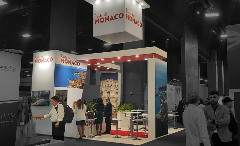 SUR MESURE-C Design Exhibition-Salon SEATRADE 2022 MIAMI BEACH UNITED STATES- Stand Ports of monaco - 37 m²