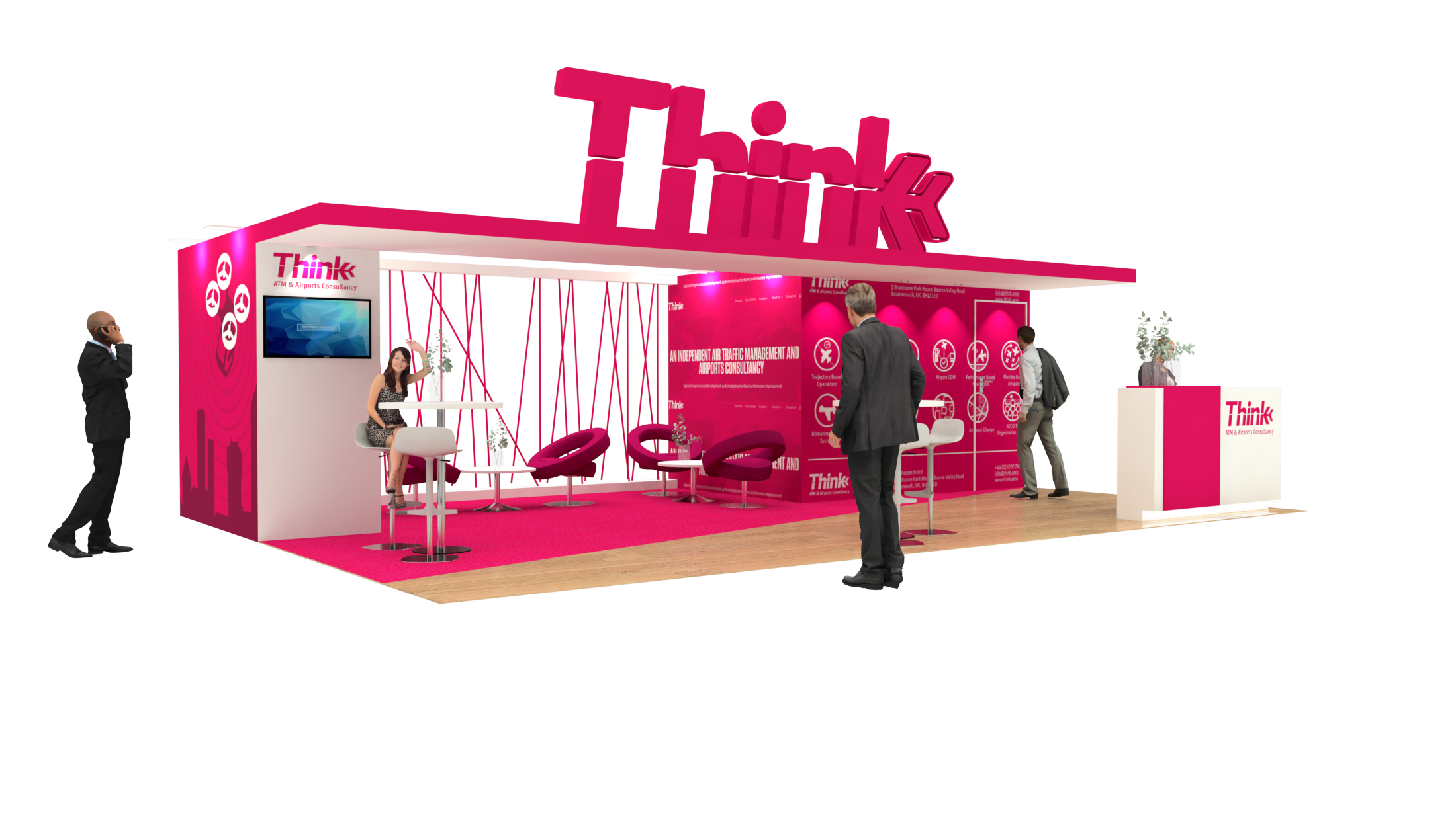 SUR MESURE-Salon AIRSPACE WORLD 2023 GENEVE-Projet THINK AERO- 54m²