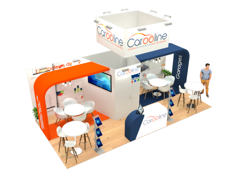 SUR MESURE-Salon Equip Auto 2019 PARIS - Stand Carooline -26 m²-Réalisation AB PRESTIGE COMMUNICATION